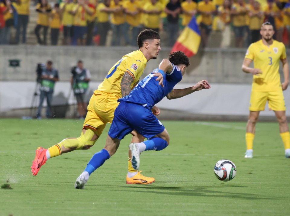 Dennis Man, marcatorul primului gol din meciul Cipru-România, 0-3