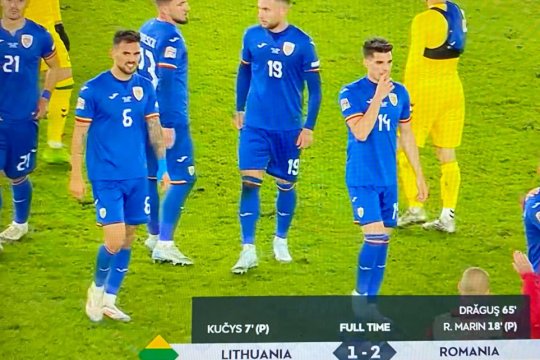 Ce steag a apărut în dreptul României pe grafica TV. Gafă mare în timpul transmisiunii partidei cu Lituania
