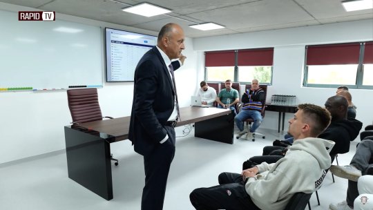 Dan Șucu, prezentare pe Transfermarkt în fața jucătorilor Rapidului! Imagini uluitoare: ce putea să le arate fotbaliștilor