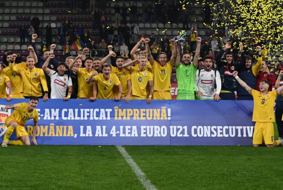 Romania U21 celebreaza calificarea la Campionatul European