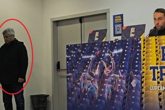 Mircea Lucescu a intrat în sală în timpul conferinței kosovarilor și apoi a izbucnit