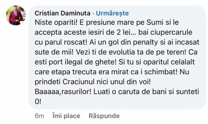 Comentariul lui Cristian Daminuță.