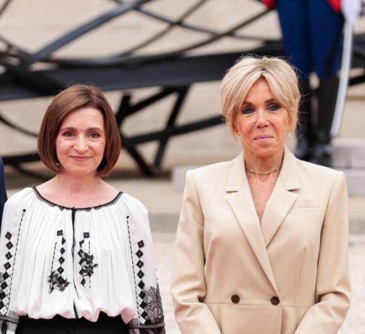 Maia Sandu și Brigitte Macron - prima doamnă a Franței