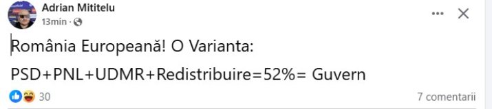 Postarea lui Adrian Mutu în legătură cu rezultatul alegerilor parlamentare