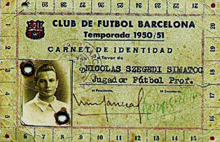 Legitimația de fotbalist al Barcei