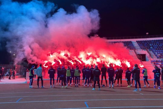 Imagini spectaculoase de la antrenamentul lui FCU Craiova. Cum au fost încurajați jucătorii înaintea derby-ului cu Dinamo