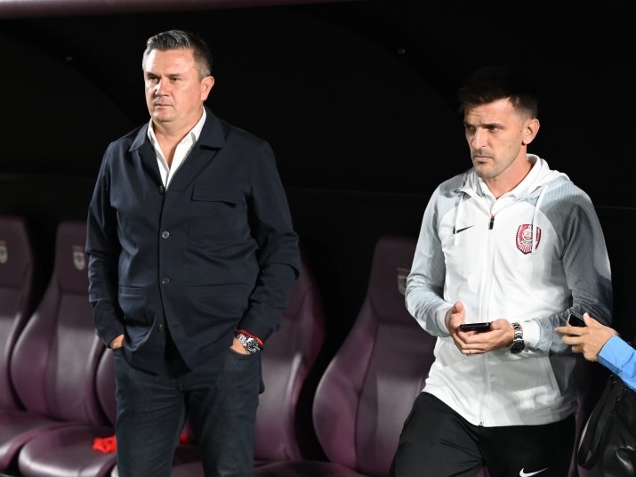 Cristi Balaj, în stânga, a devenit președinte la CFR Cluj după încheierea carierei de arbitru