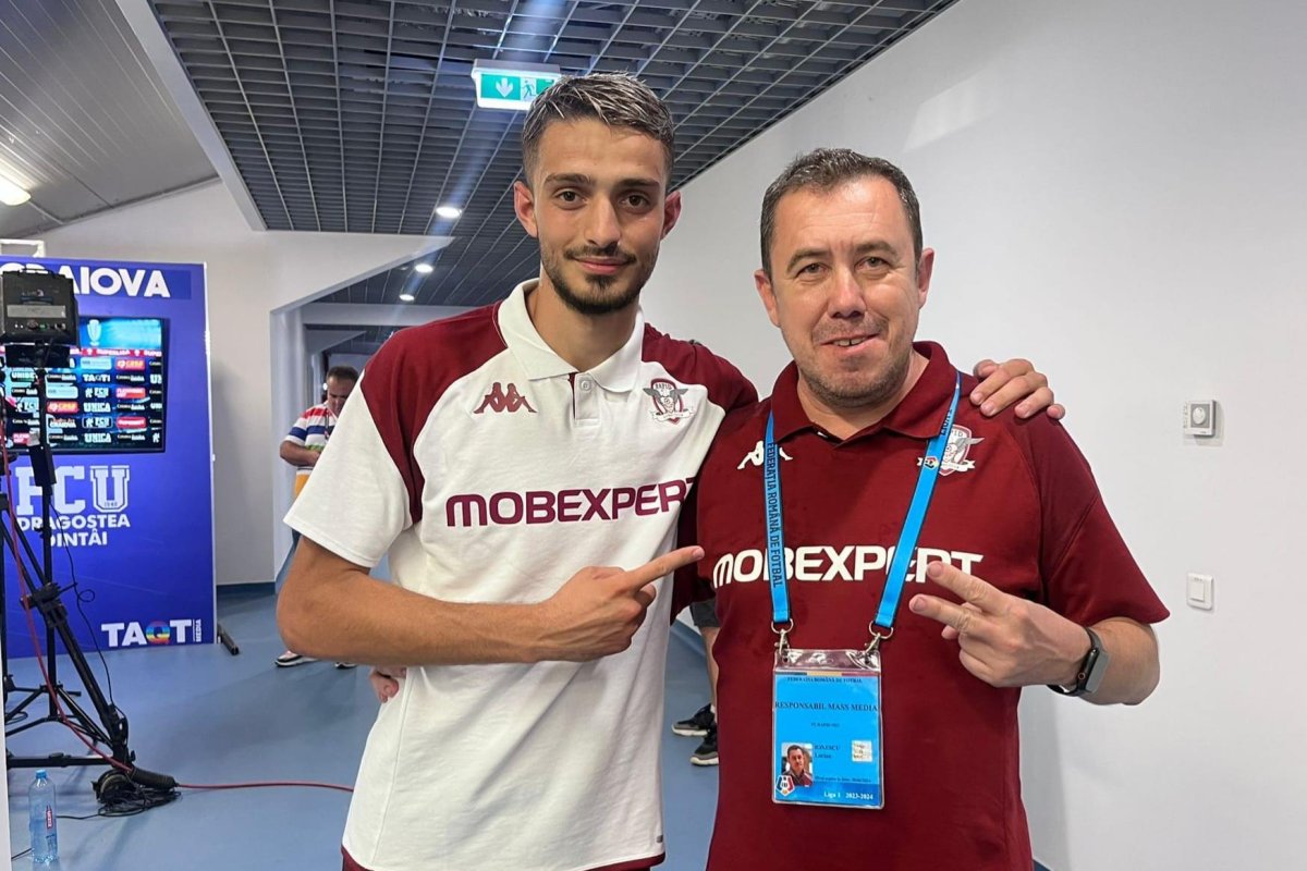 Ofițerul de presă al Rapidului, alături de Albion Rrahmani