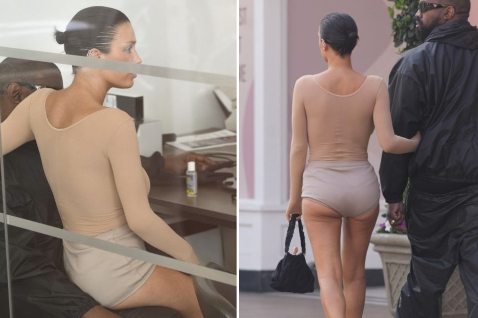 Kanye West și Bianca Censori, surprinși de fotografi în timp ce mergeau să-și cumpere un Porsche