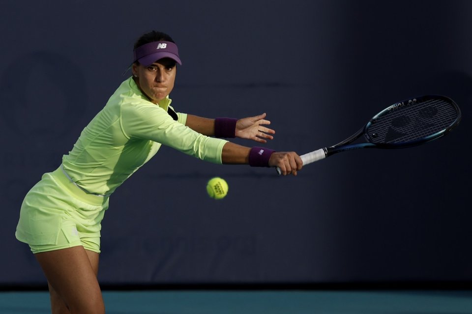 Sorana Cîrstea în partida contra lui Danielle Collins, pierdută de româncă cu scorul 3-6, 2-6, WTA 1000 Miami, Florida, SUA, 25 martie 2024