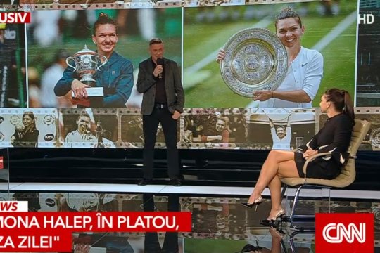 Cum a reacționat Simona Halep după ce crainicul lui Dinamo a venit să îi cânte în direct în platou