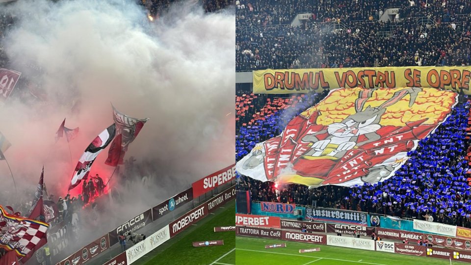 Rapid - FCSB, atmosferă superbă în tribune