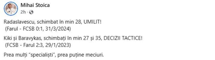 Postarea oficialului de la FCSB în mediul virtual