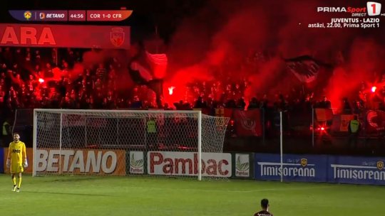 Nu le pasă de dosarul ”Pyro”! Suporterii CFR-ului au ”încins” atmosfera la Hunedoara