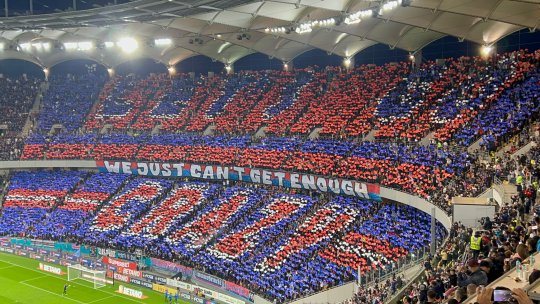 Scenografie spectaculoasă la FCSB - Rapid. Mesajul transmis de Peluza Nord