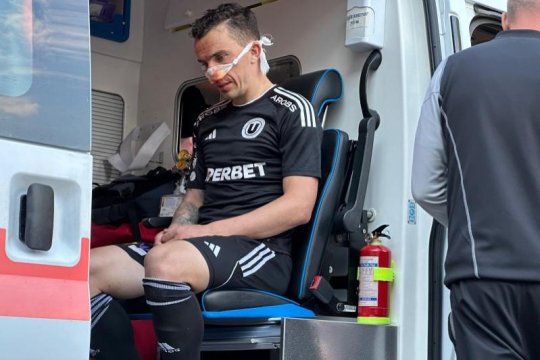 Imagini teribile cu Dan Nistor, la meciul cu Oțelul. Mijlocașul a fost transportat imediat la spital