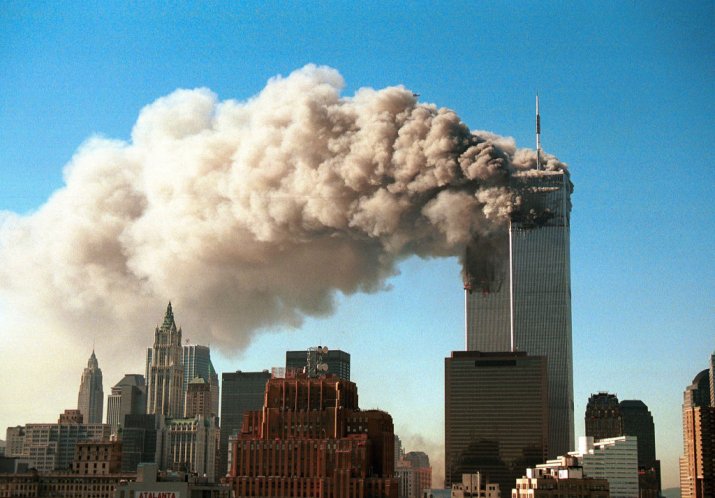 Imagine surprinsă pe 11 septembrie 2001, în timpul atacurilor de la World Trade Center (SUA)