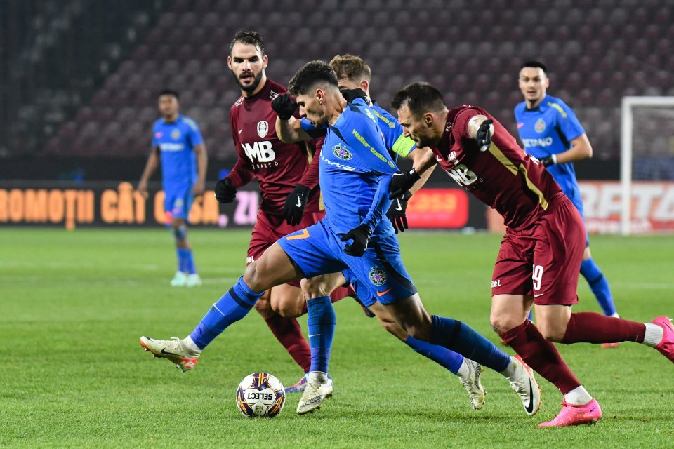 FCSB este pe locul 1 în clasament, iar CFR Cluj este pe 2