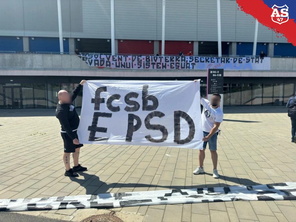 Suporterii Stelei au protestat în ziua în care FCSB va fi încoronată.