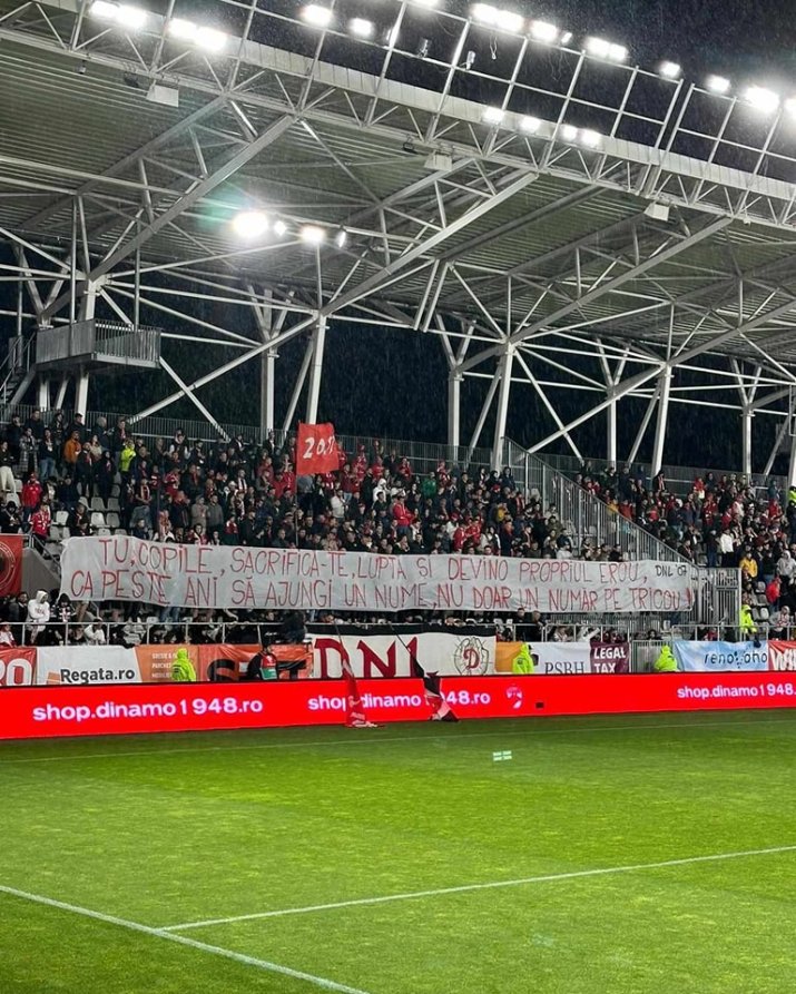 Mesajul afișat de DNL la partida dintre Dinamo și UTA