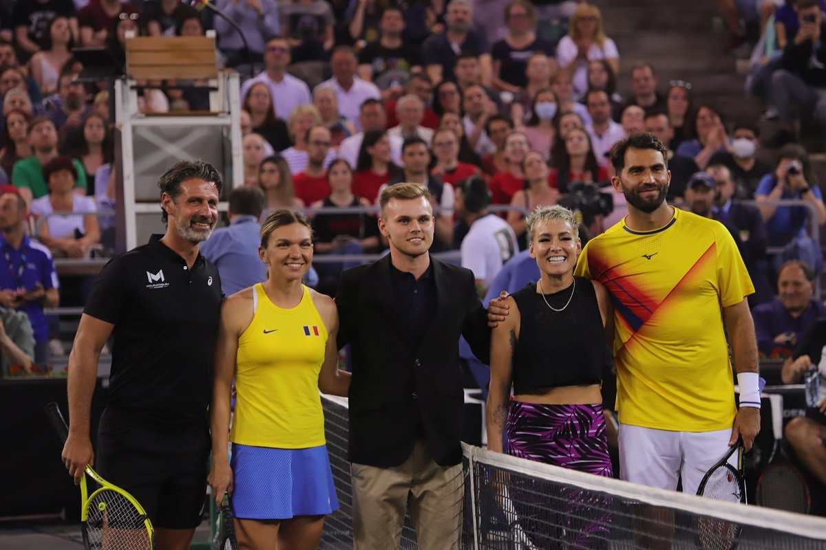 Simona Halep, alături de Patrick Mouratoglou, la meciul demonstrativ de retragere al lui Horia Tecău
