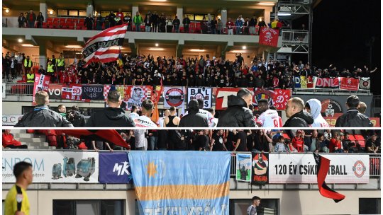 Reacție dură după ce fanii lui Csikszereda au afișat steagul Ținutului Secuiesc la partida cu Dinamo: "Tot ce vedeți în jur e pământ românesc"
