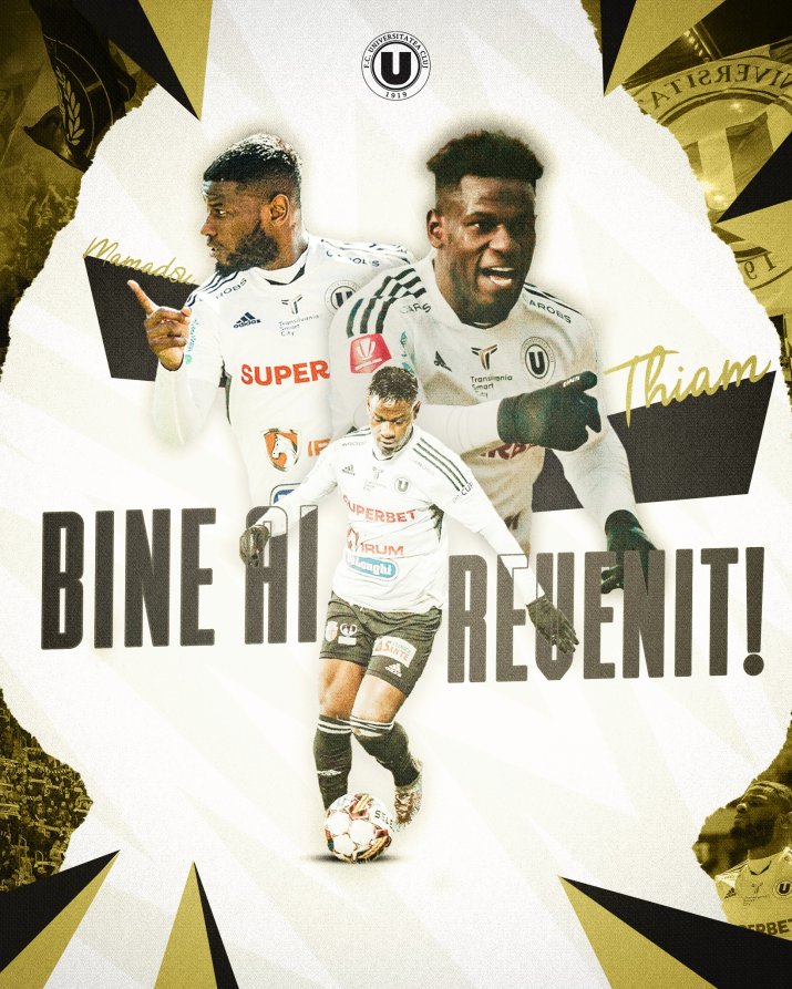 Thiam se întoarce după un an la U. În sezonul precedent a evoluat pentru Al-Arabi (Kuweit) și pentru Al-Jabalain (liga a doua din Arabia Saudită)