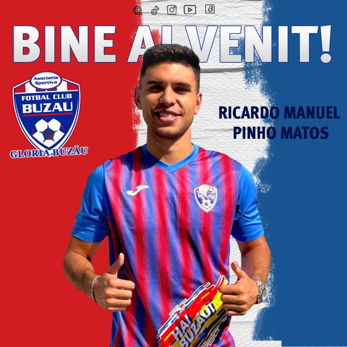 Până să ajungă la Buzău, Ricardo Manuel Pinho Matos (24 de ani) a fost legitimat la Benfica, Olhanense, Belenenses și Portimonense, dar și-a încercat șansa și în Italia, la Ascoli și la Casertana