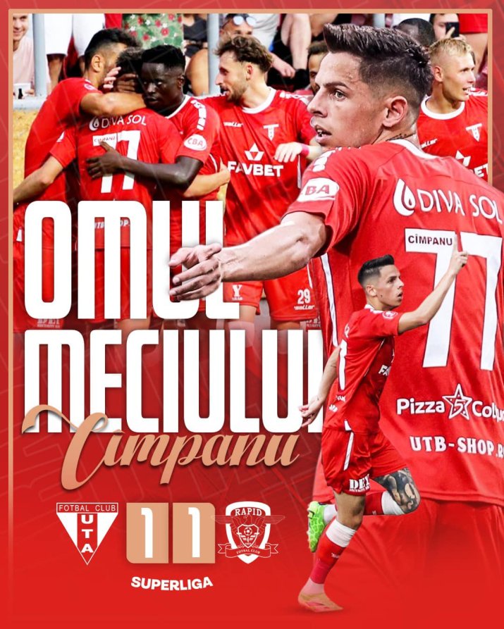 Cîmpanu a avut parte de un debut de vis în tricoul "Bătrânei Zdrențe": a marcat golul de 1-1 în partida cu Rapid și a fost declarat "omul meciului"