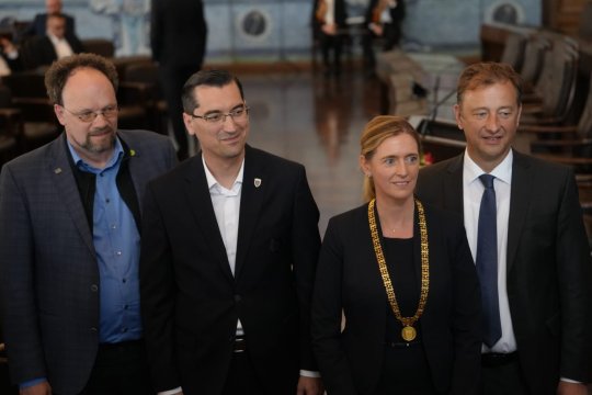 Eveniment de gală! Delegația FRF a fost invitată la Primăria din Wurzburg. Mesajul primit de Răzvan Burleanu