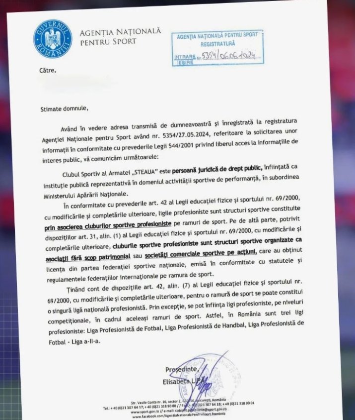 Răspunsul ANPS pentru Steaua