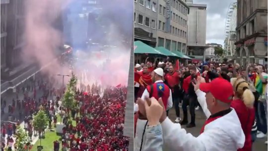 Imagini de neuitat înainte de debutul la Euro 2024! Albanezii au ”invadat” Germania și au dansat cu italienii, în ziua duelului direct