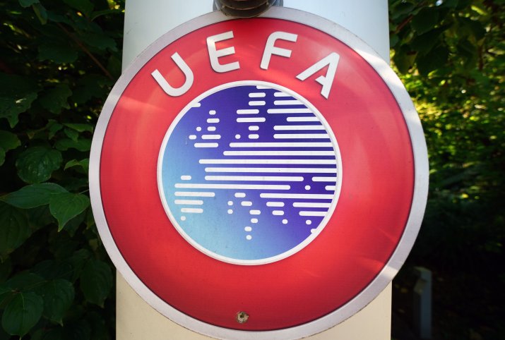 Logoul UEFA, for al cărui sediu se află în Elveția, la Nyon