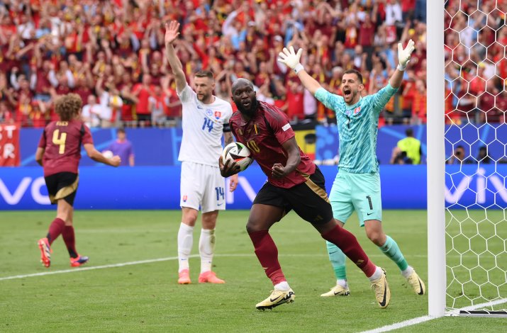 Romelu Lukaku în partida Belgia - Slovacia