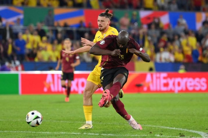 Romelu Lukaku în partida Belgia - România