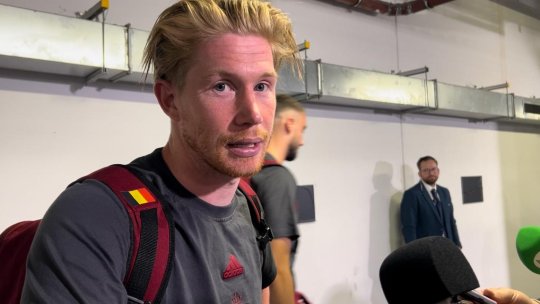 Kevin de Bruyne, întrebat de reporterul iAMsport ce jucător l-a impresionat din tabăra României. Răspunsul dat de vedeta lui Manchester City: ”Bun, periculos”