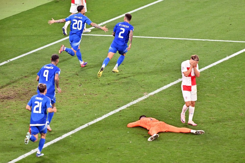Mattia Zacagni, după marcarea golului de 1-1 cu Croația