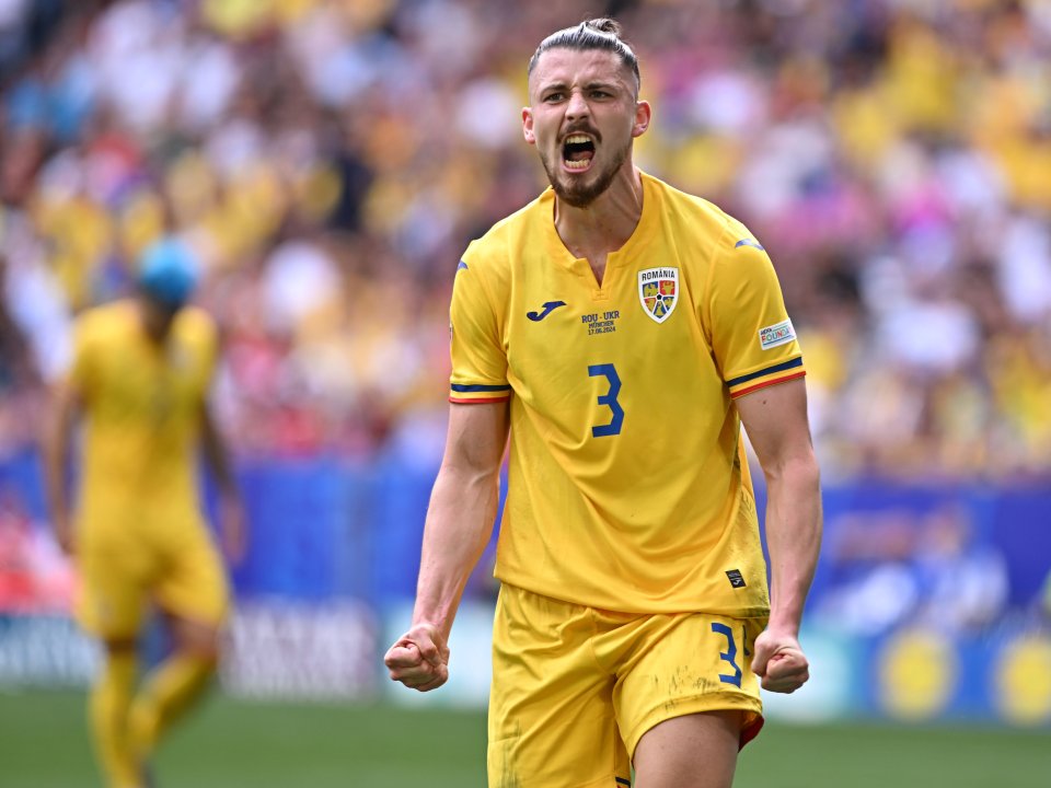 Radu Drăgușin în meciul România - Ucraina 3-0, la EURO 2024
