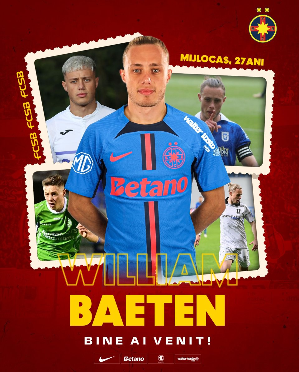 FCSB l-a prezentat oficial pe William Baeten