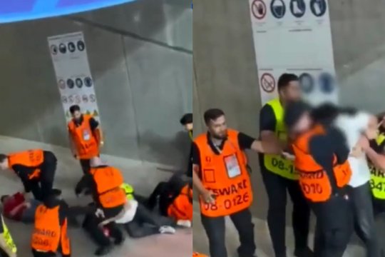 Imagini scandaloase de la Euro 2024! Un suporter a fost bătut brutal de stewarzi cu pumnii și picioarele, chiar în timpul meciului