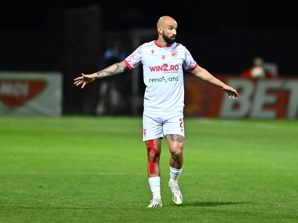 Gabriel Moura în meciul de fotbal dintre  Csikszereda și Dinamo, barajul retur pentru menținerea/retrogradarea din Superliga Superbet, desfășurat pe Stadionul Municipal din Miercurea Ciuc, 27 mai 2024