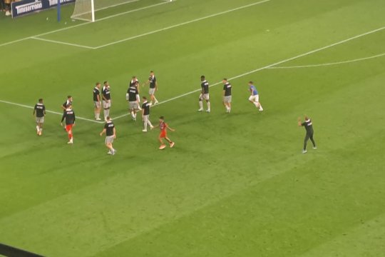 Doi copii, fani ai FCSB, au intrat pe teren la Supercupă! Ce au făcut stewarzii imediat și cum au ”răspuns” cei mici
