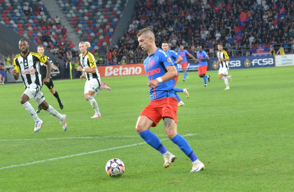 Florin Tănase în returul cu LASK Linz de pe Stadionul Steaua