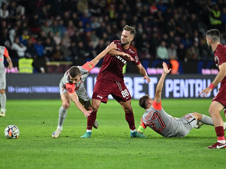 Damian Djokovic, jucătorul celor de la CFR Cluj, în derby-ul etapei 9, cu FCSB, scor 2-2