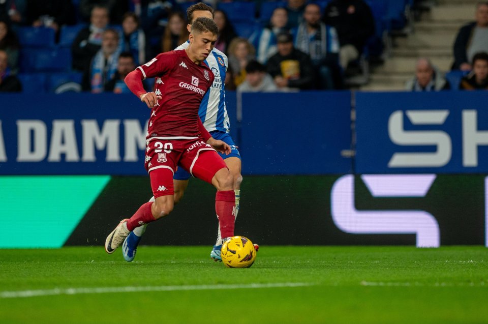 Iago Lopez, în tricoul celor de la Alcrocon, într-un meci jucat contra celor de la Espanyol, în sezonul trecut al ligii secunde spaniole