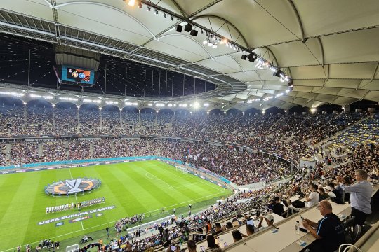 Atmosferă de meci mare la FCSB - RFS! Câți fani au venit să își susțină favoriții