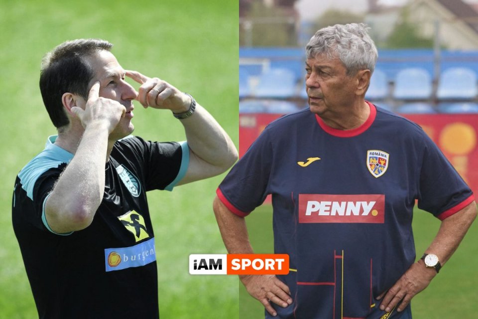 Franco Foda, antrenor Kosovo, și Mircea Lucescu, selecționarul României