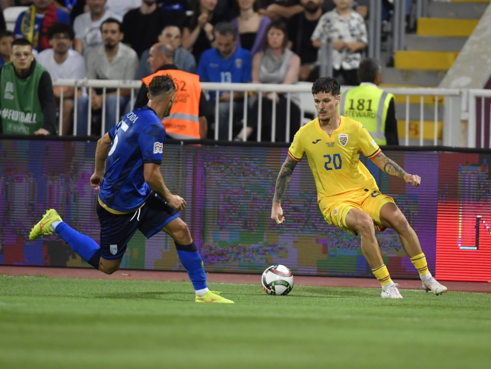 Dennis Man, marcatorul primului gol din meciul Kosovo-România, 0-3