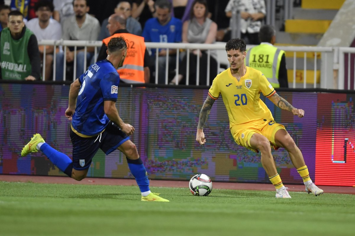 Dennis Man, marcatorul primului gol din meciul Kosovo-România, 0-3