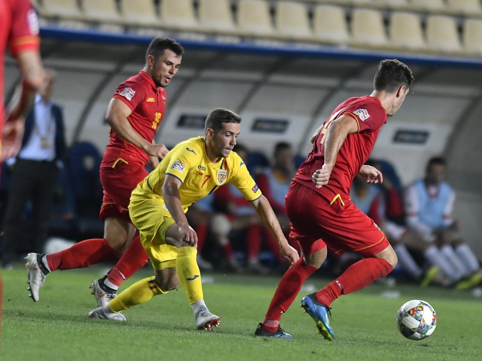 Imagine din meciul România - Muntenegru, scor 0-0, din debutul ediției 2018 -2019 a Nations League,